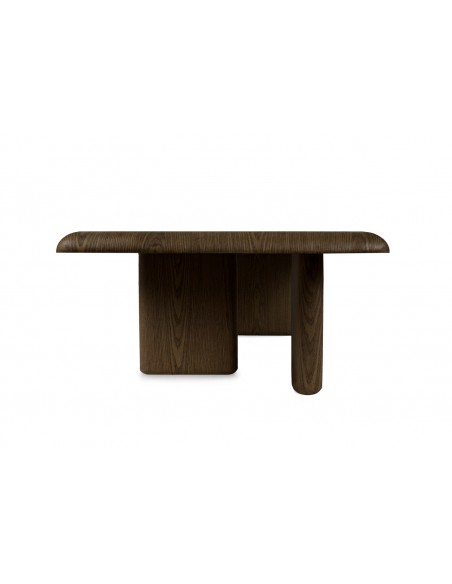 Mesa centro de diseño curvo TYLER 120 x 70 en Nogal