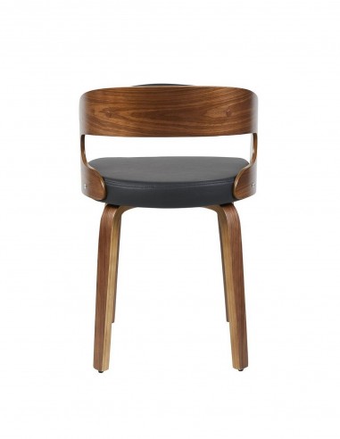 Silla ARRELO madera curva nogal y polipiel...