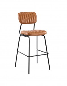 Taburete de industrial vintage REMBERG 76, similpiel...