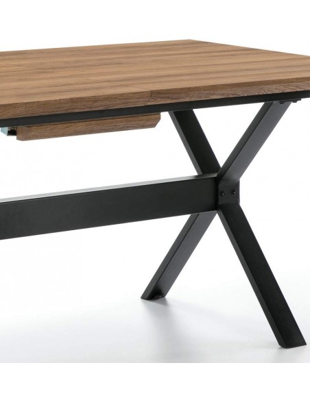 MESA EXTENSÍVEL DESIGN INDUSTRIAL HOLE 140(180)x90, Carvalho