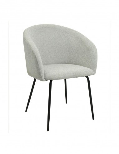 Silla con brazos moderna LAUREN tela gris claro...