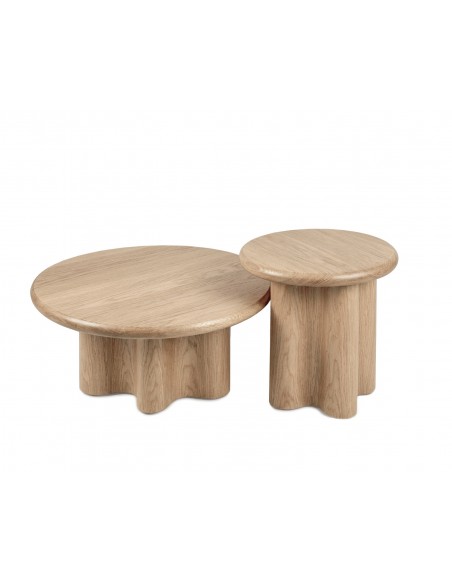 Mesa centro carvalho MATEO 80, design contemporâneo orgânico