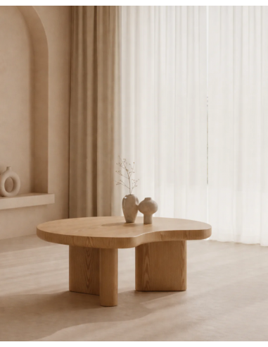 Mesa centro JEROME 80, madera roble diseño...