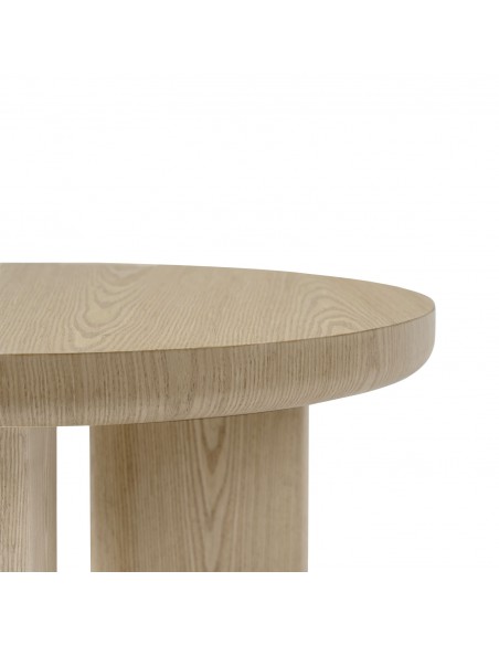 Mesa centro JEROME 80, madera roble diseño orgánico contemporáneo