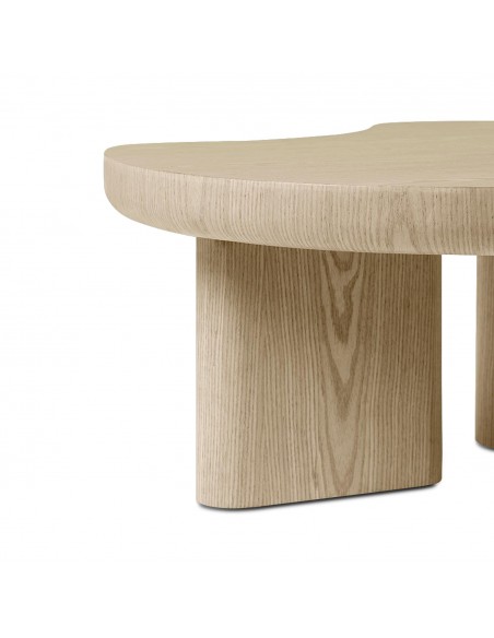Mesa centro JEROME 80, madera roble diseño orgánico contemporáneo
