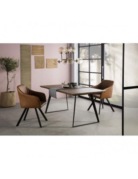 MESA DE COMEDOR DE DISEÑO INDUSTRIAL EXTENSIBLE, YOTARO.