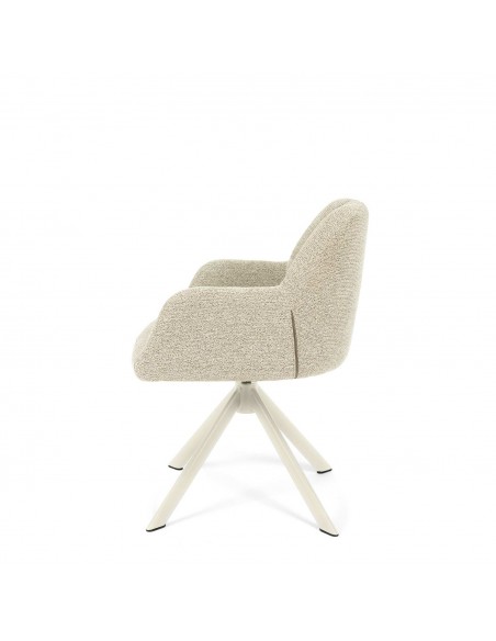 Silla giratoria con brazos de diseño moderno DORIN beige