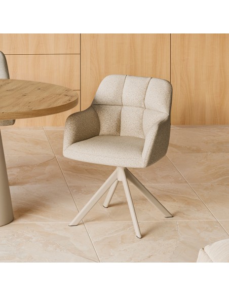 Cadeira giratória com braços design moderno DORIN bege