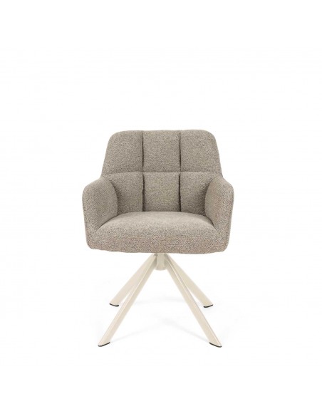 Cadeira giratória com braços design moderno DORIN taupe e bege