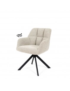 Silla giratoria con brazos de diseño moderno DORIN beige...