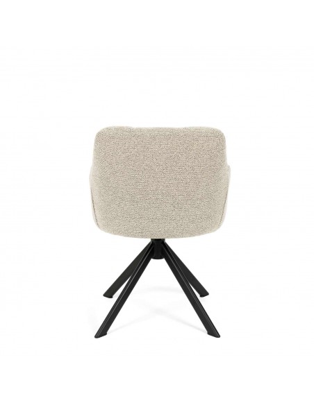 Silla giratoria con brazos de diseño moderno DORIN beige y negro