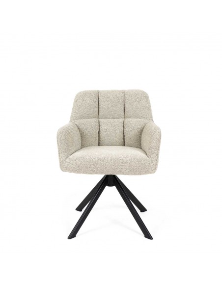 Silla giratoria con brazos de diseño moderno DORIN beige y negro