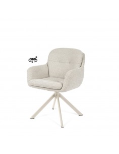 Silla diseño moderno LEX giratoria 360º con brazos en beige
