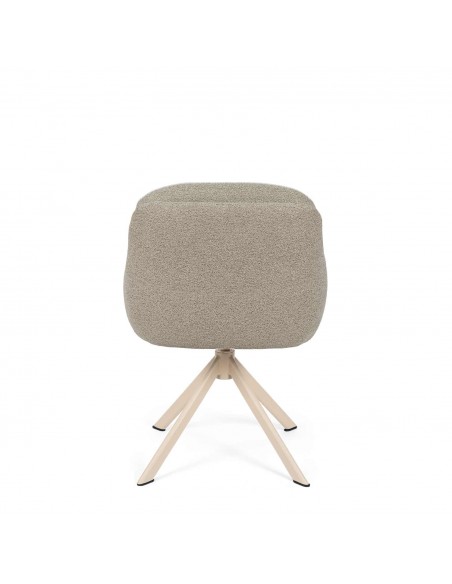 Cadeira LEX giratória 360º com braços moderna taupe e patas bege