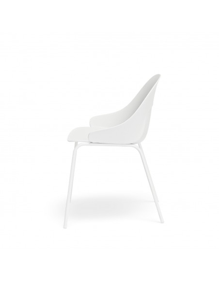 Silla de polipropileno con brazos SEPHORA y patas metálicas