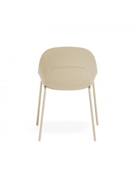 Cadeira em polipropileno com braços SEPHORA e pés em metal.