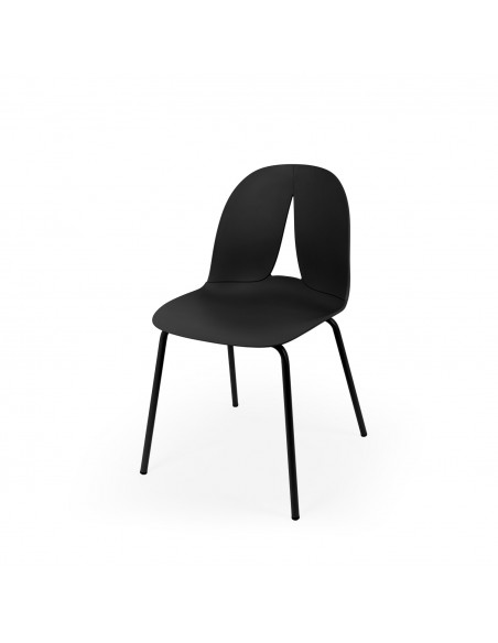 Silla de polipropileno moderna ARWEN y patas metálicas