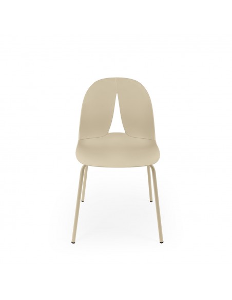 Silla de polipropileno moderna ARWEN y patas metálicas