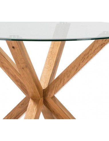 MESA Redonda de DISEÑO Lagos 107, cristal, roble