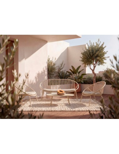 Conjunto de jardín IBIZA beige (sofá + sillones...