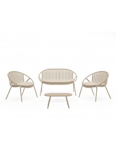 Conjunto de jardín IBIZA beige (sofá + sillones + mesa...