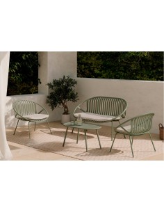 Conjunto de jardín IBIZA verde (sofá + sillones + mesa... 2