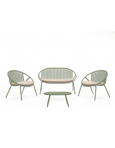 Conjunto de jardín IBIZA verde (sofá + sillones + mesa...