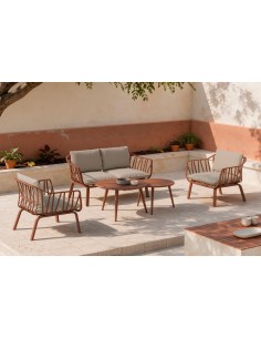 Conjunto de jardín MIKONOS terracota (sofá + sillones +... 2