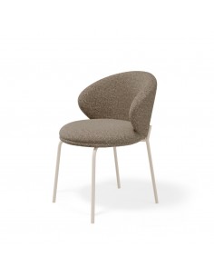 Silla respaldo envolvente moderna LISBET tapizada y metal...
