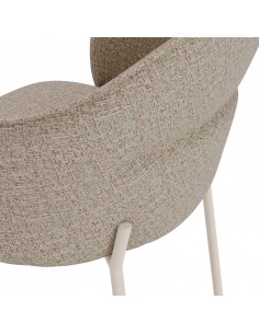 Silla con brazos diseño moderno MIRABELLA tela y metal beige 2