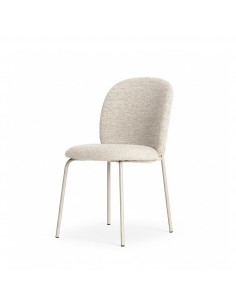 Cadeira RIONA de design moderno, estofada, pés metal bege. 2
