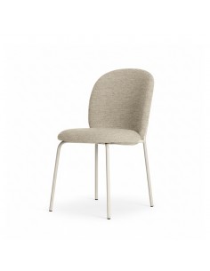 Silla de diseño moderno RIONA tapizada con pies metal beige