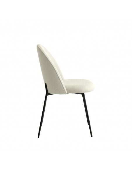 Silla diseño moderno con respaldo curvo RIKA tapizada en tela