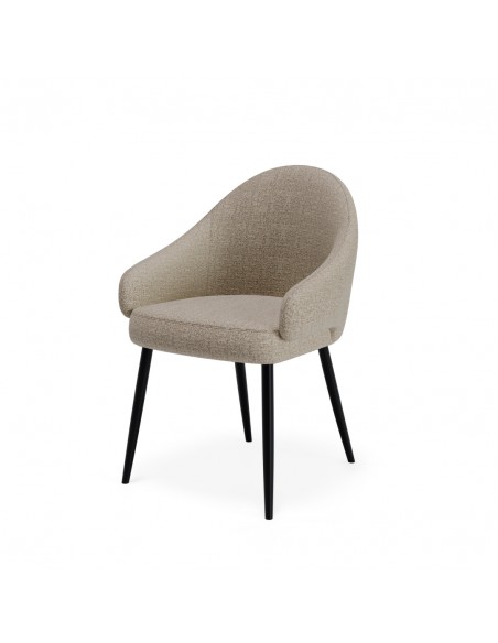 Silla MIRA tapizada de diseño moderno con brazos envolventes