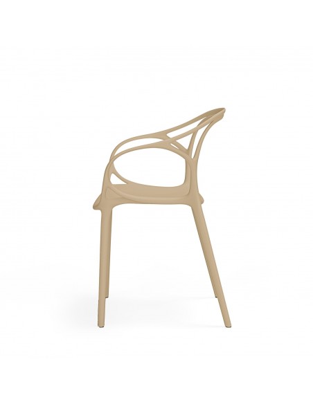 Silla exterior con brazos apilable EILIN en polipropileno.