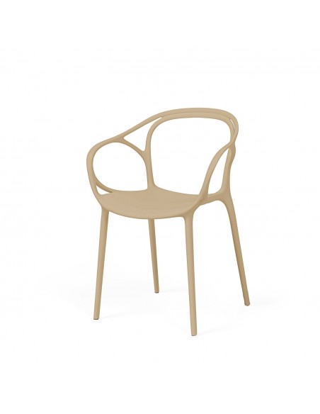 Silla exterior con brazos apilable EILIN en polipropileno.