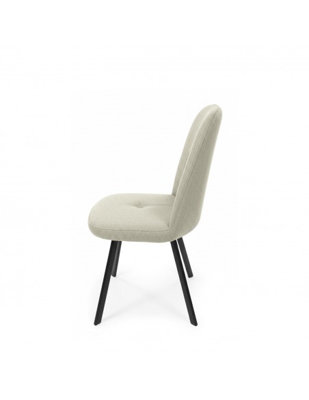 Silla de diseño elegante SIGRID, tejido antimanchas y patas metal negro