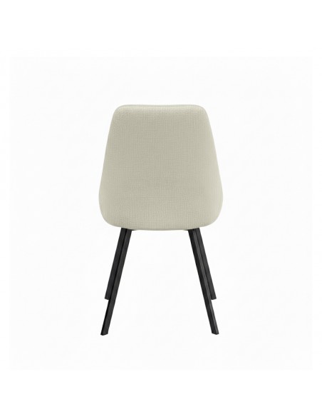 Silla de diseño elegante TYRA, tejido antimanchas y patas metal negro