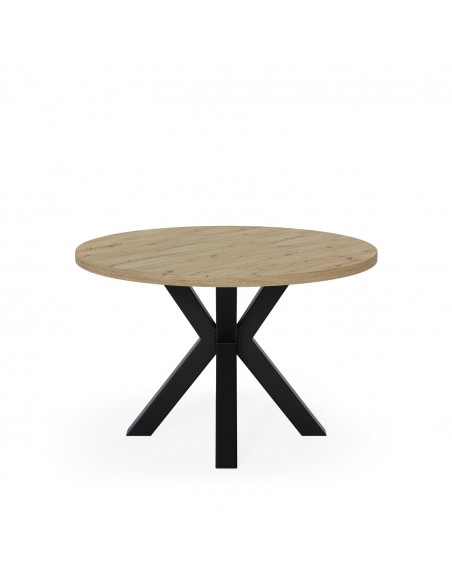 Mesa redonda de design ARGO 100 carvalho Amazónia e metal preto