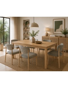 Mesa extensible atemporal MOLLY 140 (200) x 85, roble 2