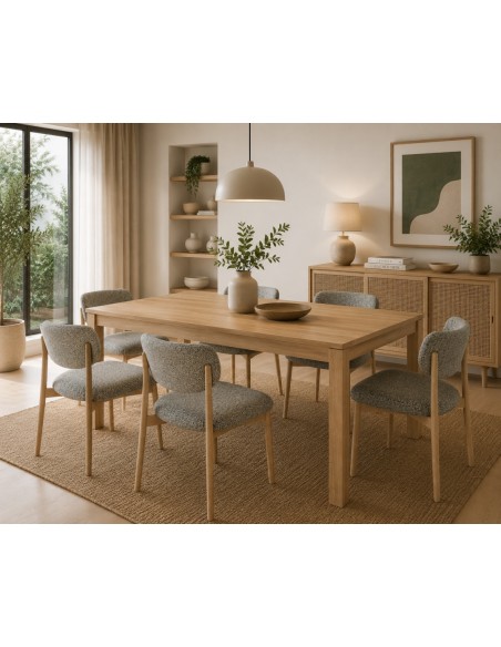 Mesa extensível intemporal MOLLY 140 (200) x 85, carvalho