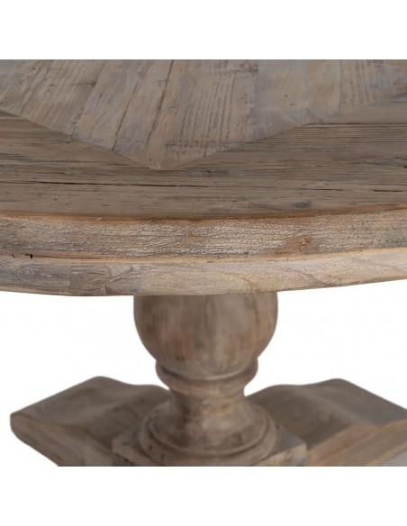 Mesa Redonda mediterranea RÚSTIKA 140 de Madera de Pino Reciclada