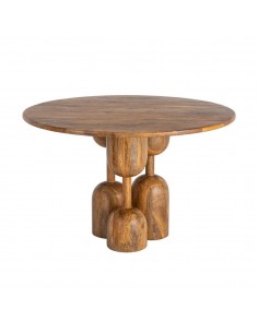 Mesa Redonda étnica ORVIK 120 de Madera de Mango Natural