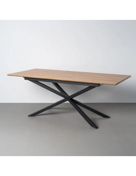 Mesa extensível Industrial NEXUS 160 (200) x 90 cor carvalho e preto