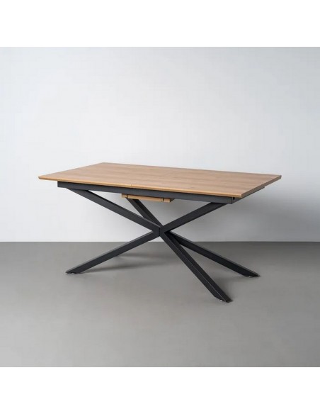 Mesa extensível Industrial NEXUS 160 (200) x 90 cor carvalho e preto