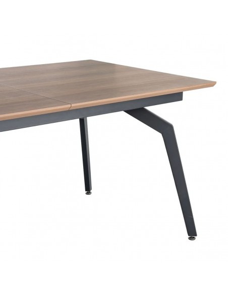 Mesa Extensible de diseño Industrial ÁMSTERDAM 160-200 cm color nogal