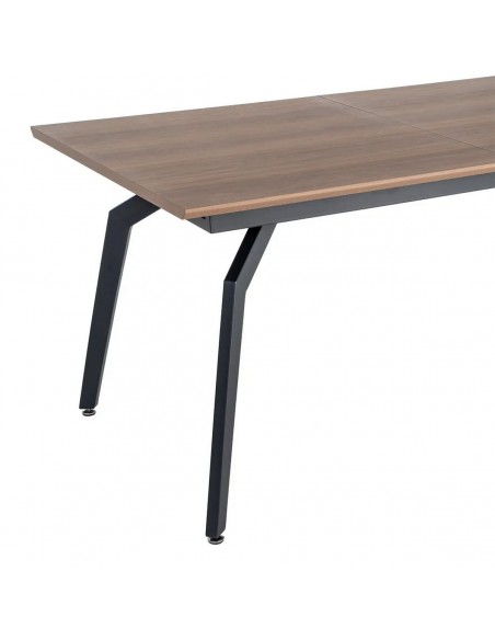 Mesa extensível de design industrial AMSTERDAM 160-200 cm na cor nogueira