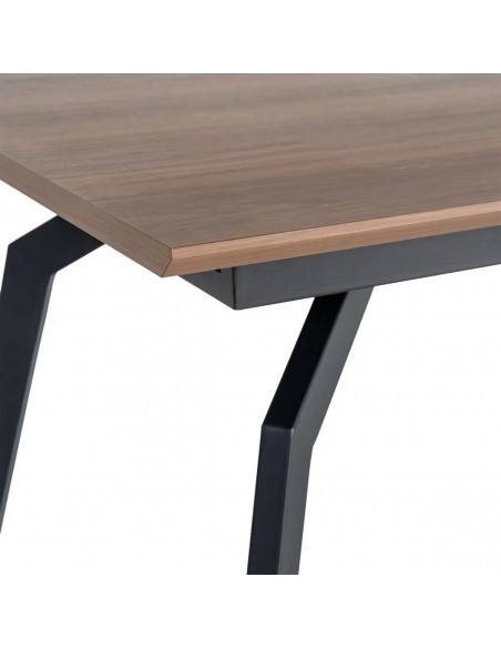 Mesa Extensible de diseño Industrial ÁMSTERDAM 160-200 cm color nogal