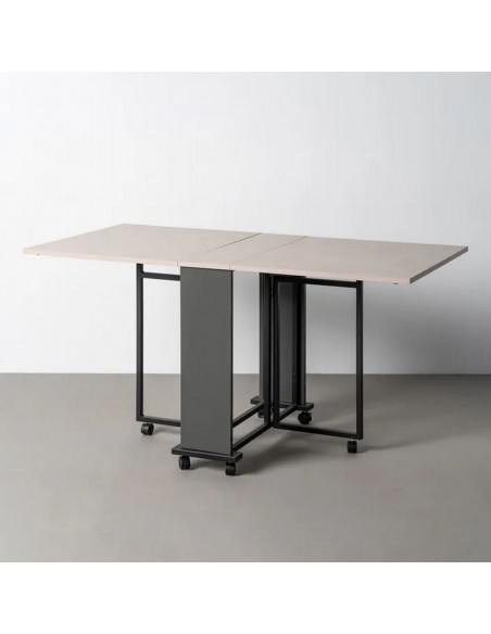 Mesa Plegable COMPACT Negro-Crema 148 cm Multifunción