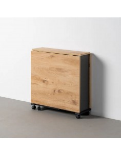 Mesa Plegable COMPACT Negro-Roble 148 cm Multifunción